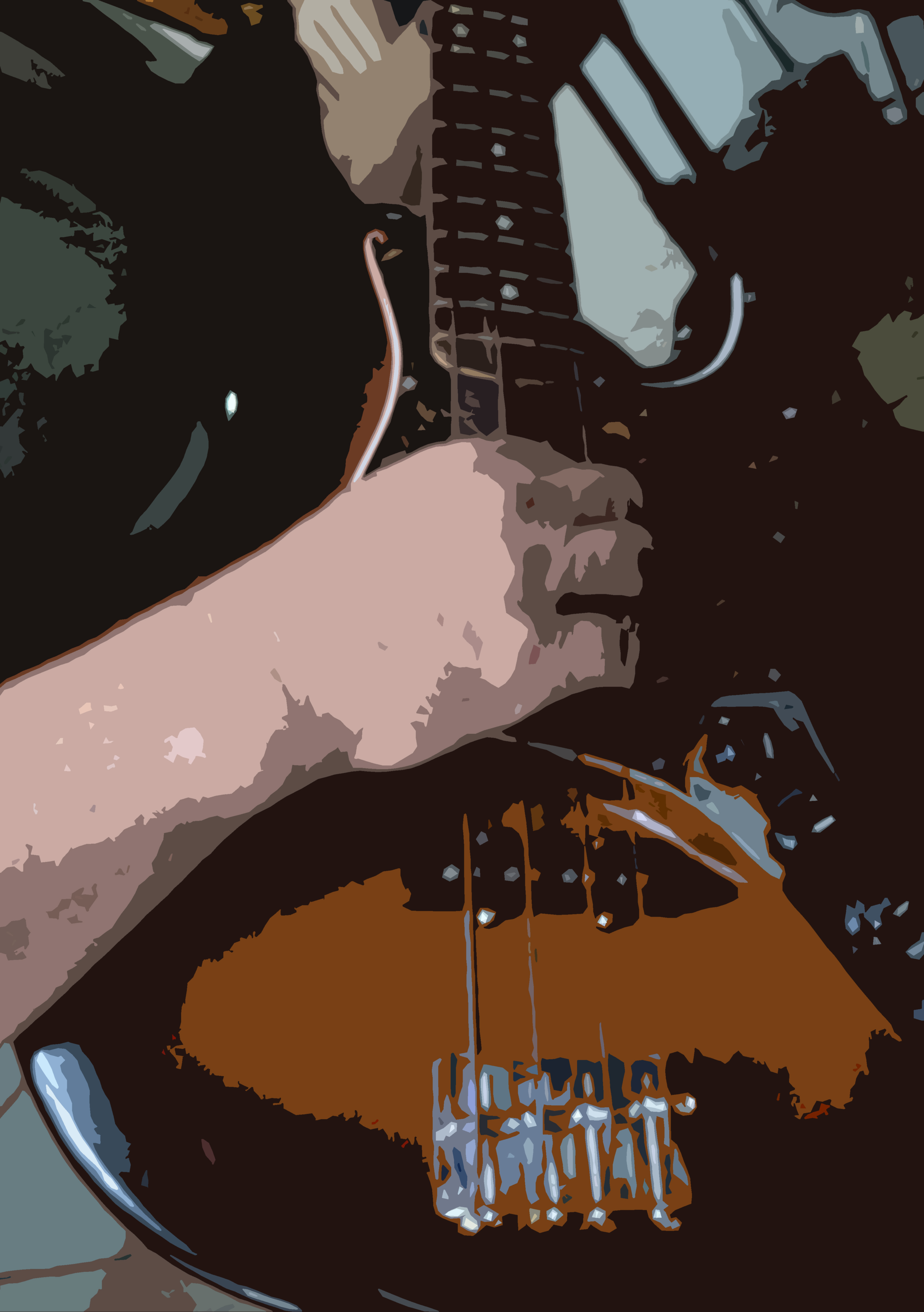 Bass Guitar — manipulated photo art by Mike Lisagor